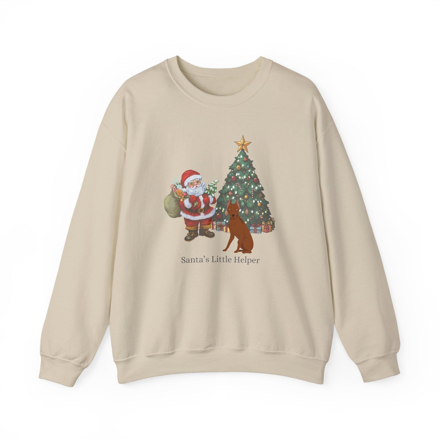 Miniature Pinscher Dog Santa's Little Helper Unisex Heavy Blend Crewneck Sweatshirt