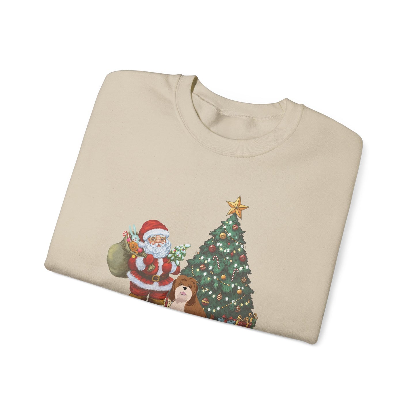 Lhasa Apso Dog Santa's Little Helper Unisex Heavy Blend Crewneck Sweatshirt