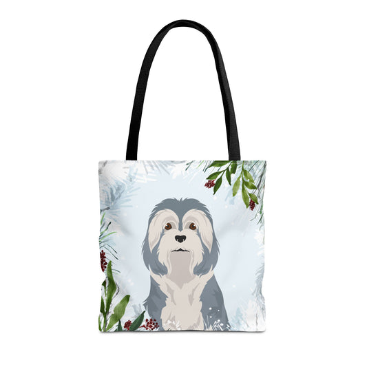 Lowchen Dog Christmas Holiday Tote Bag 16x16