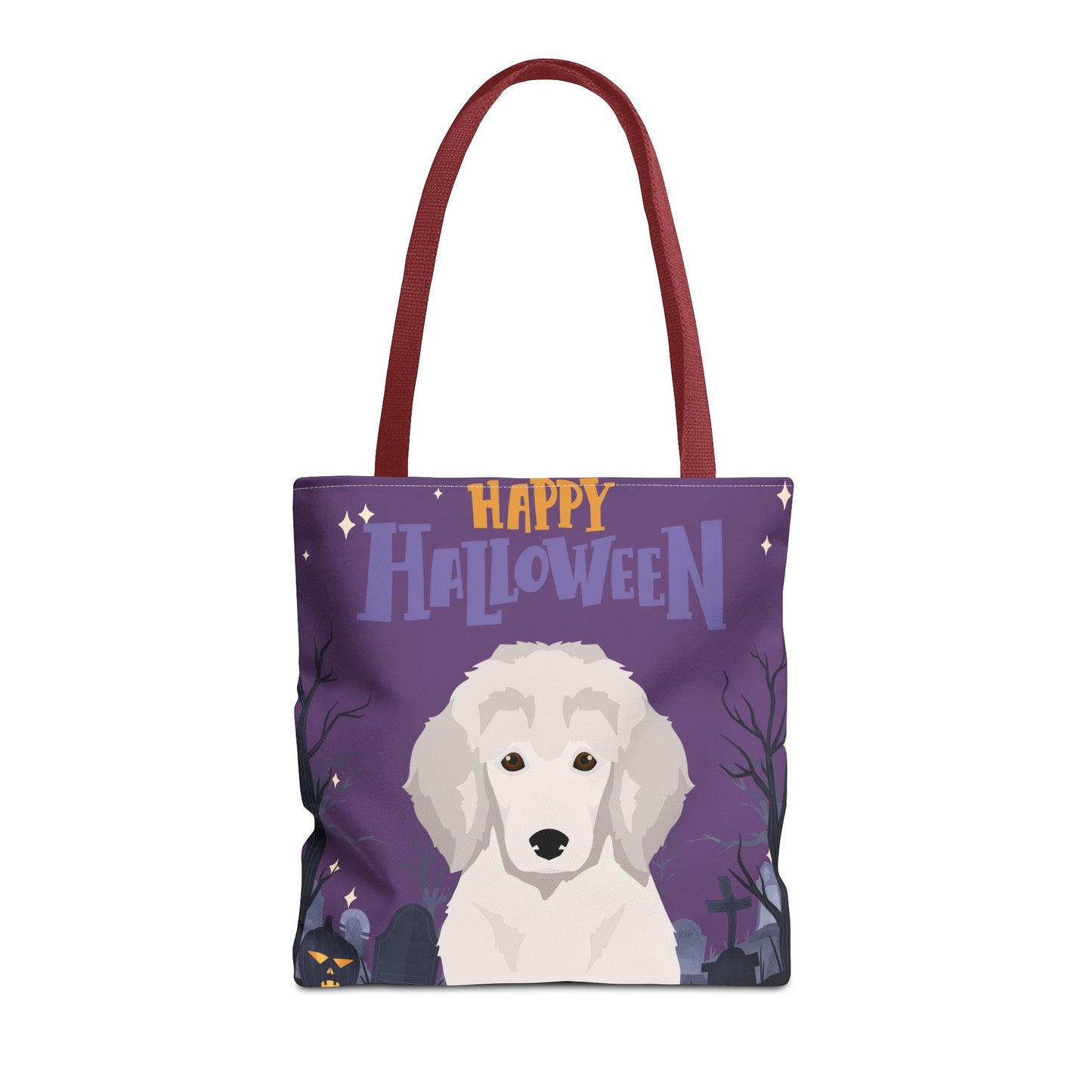 Poodle Dog Happy Halloween Tote Bag 16x16