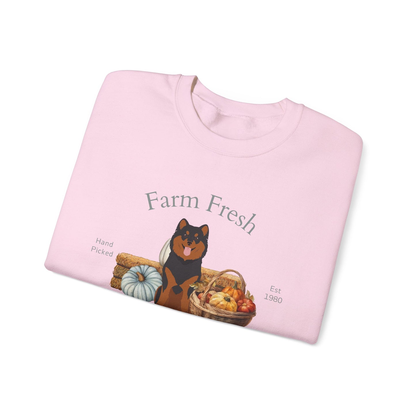 Finnish Lapphund Dog Fall Farm Fresh Unisex Heavy Blend Crewneck Sweatshirt