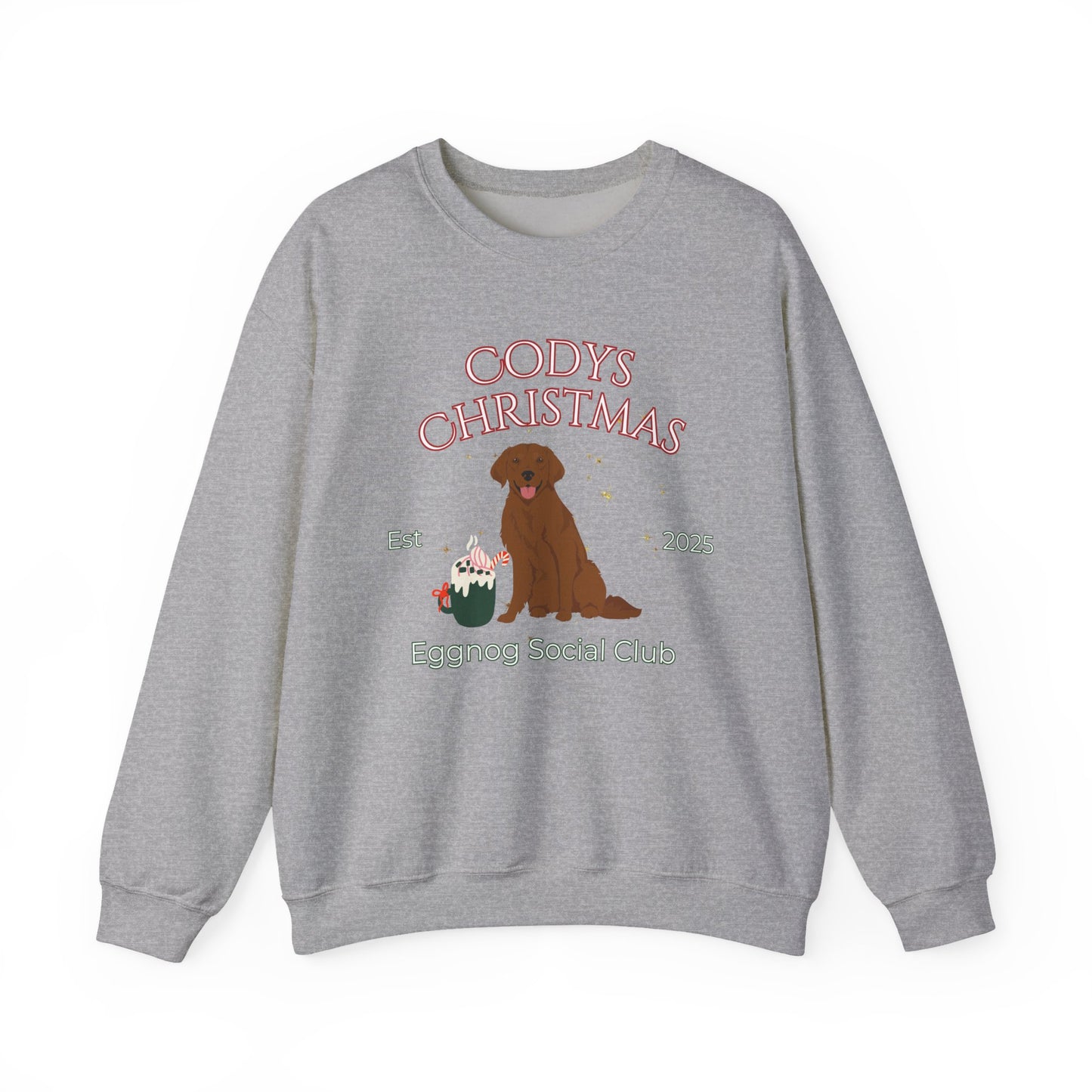 Golden Retriever Dog Christmas Social Club Unisex Heavy Blend Crewneck Sweatshirt Custom Name