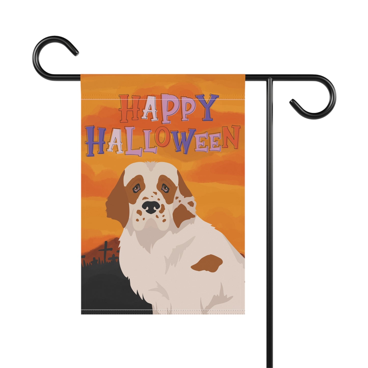 Clumber Spaniel Dog Halloween Garden Flag