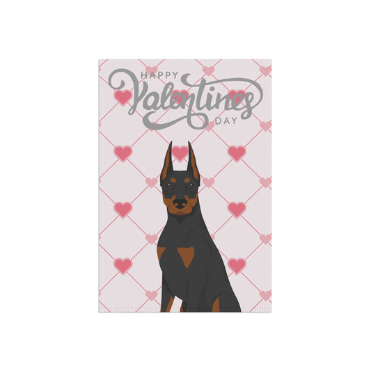 Doberman Pinscher Dog Valentines Day Garden Flag