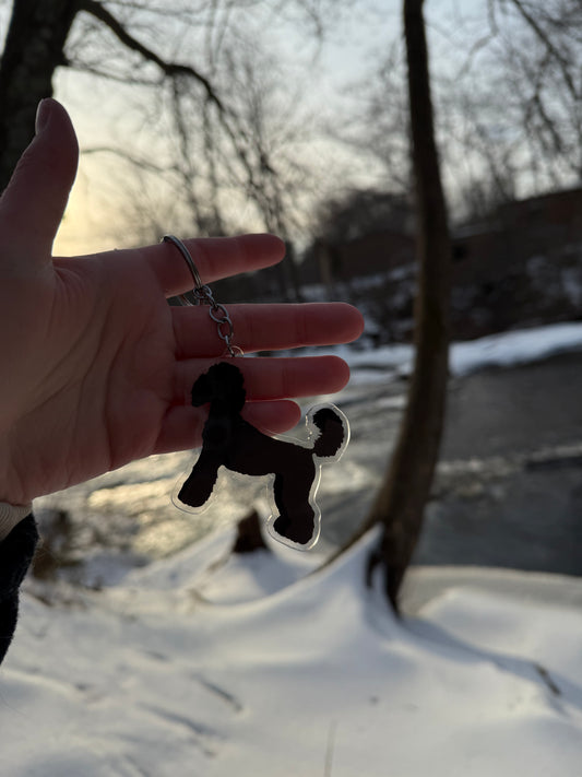 Standard Poodle Dog 2.5in Acrylic Keychain