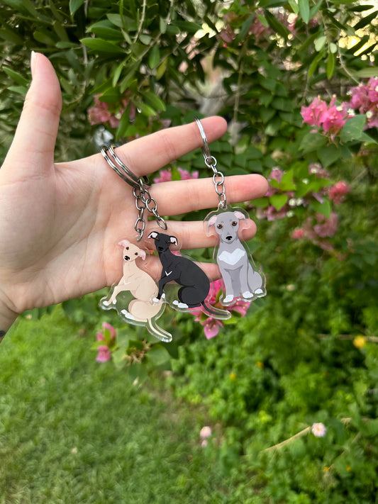 Whippet Dog 2.5in Acrylic Keychain