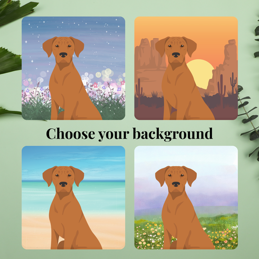 Rhodesian Ridgeback set of 2 4x4 Coasters