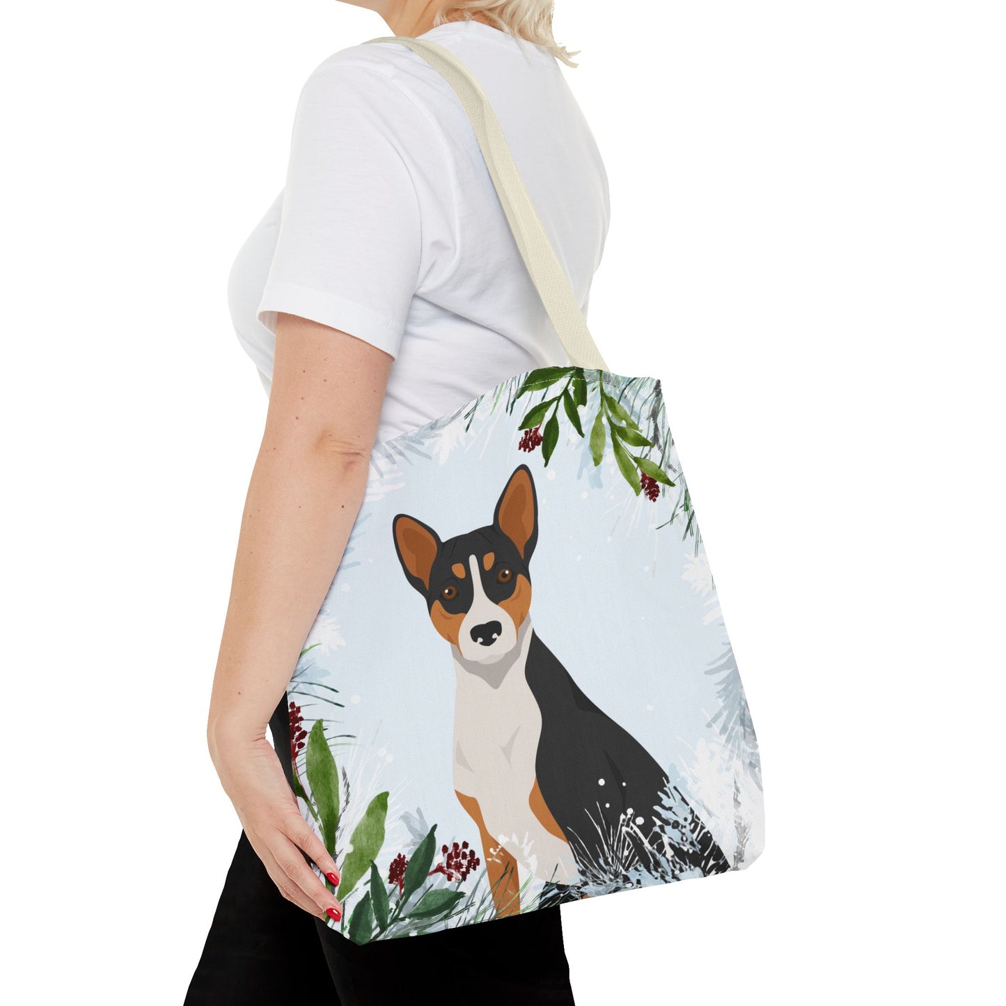 Basenji Dog Christmas Holiday Tote Bag 16x16