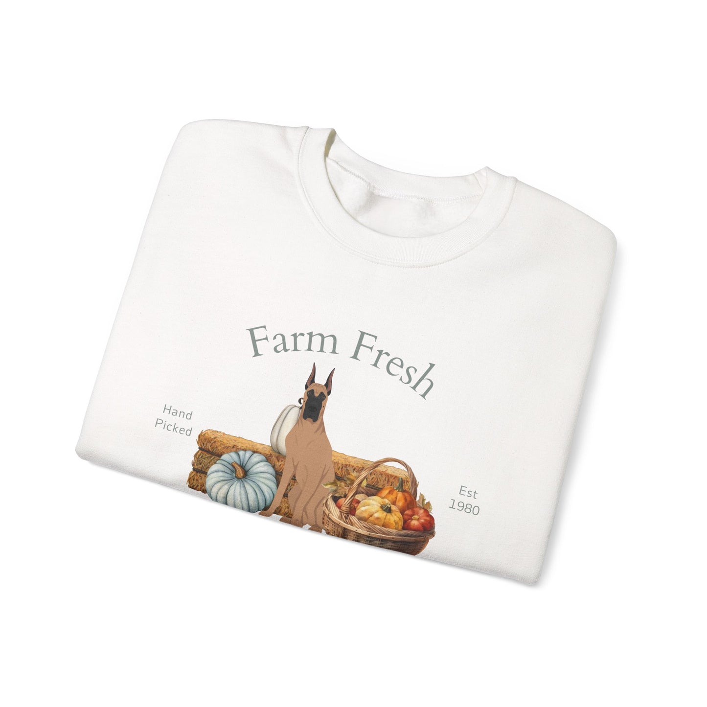 Great Dane Dog Fall Farm Fresh Unisex Heavy Blend Crewneck Sweatshirt