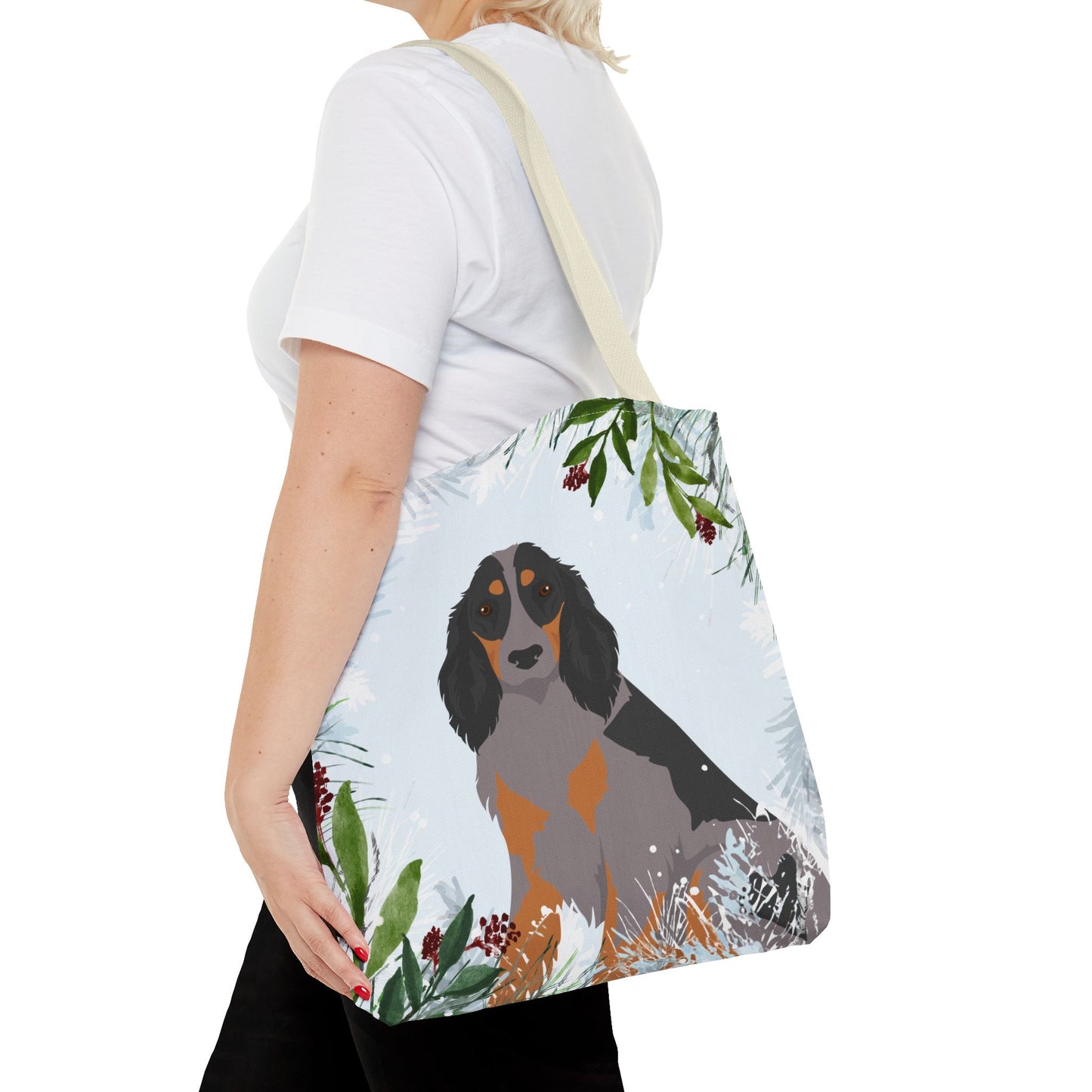 Picardy Spaniel Dog Christmas Holiday Tote Bag 16x16