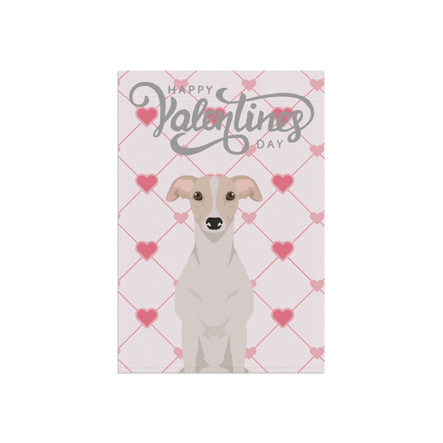 Whippet Dog Valentines Day Garden Flag