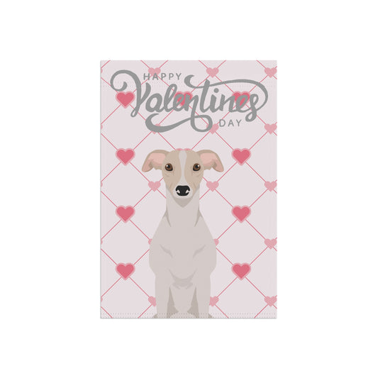 Whippet Dog Valentines Day Garden Flag