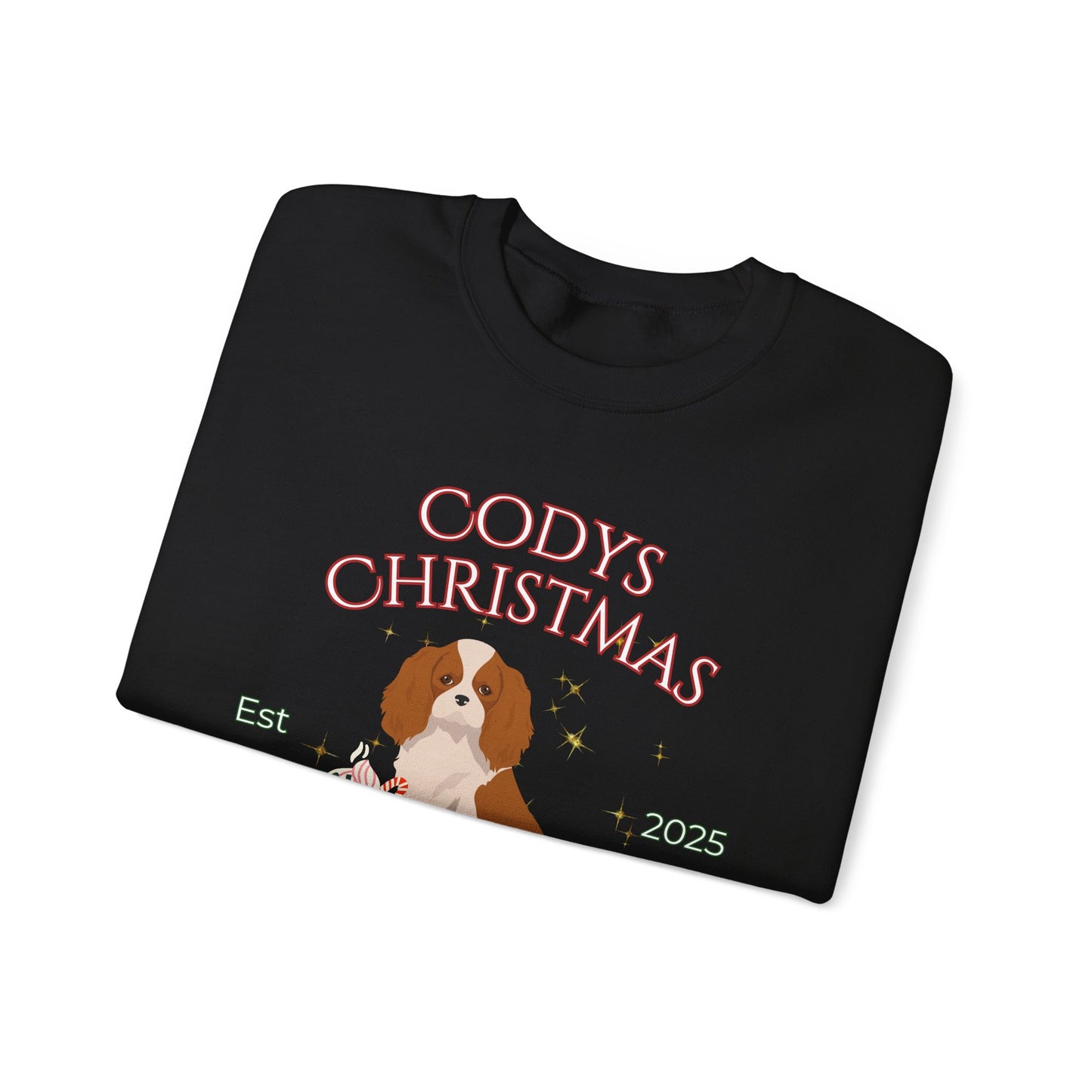Cavalier King Charles Spaniel Dog Christmas Social Club Unisex Heavy Blend Crewneck Sweatshirt Custom Name