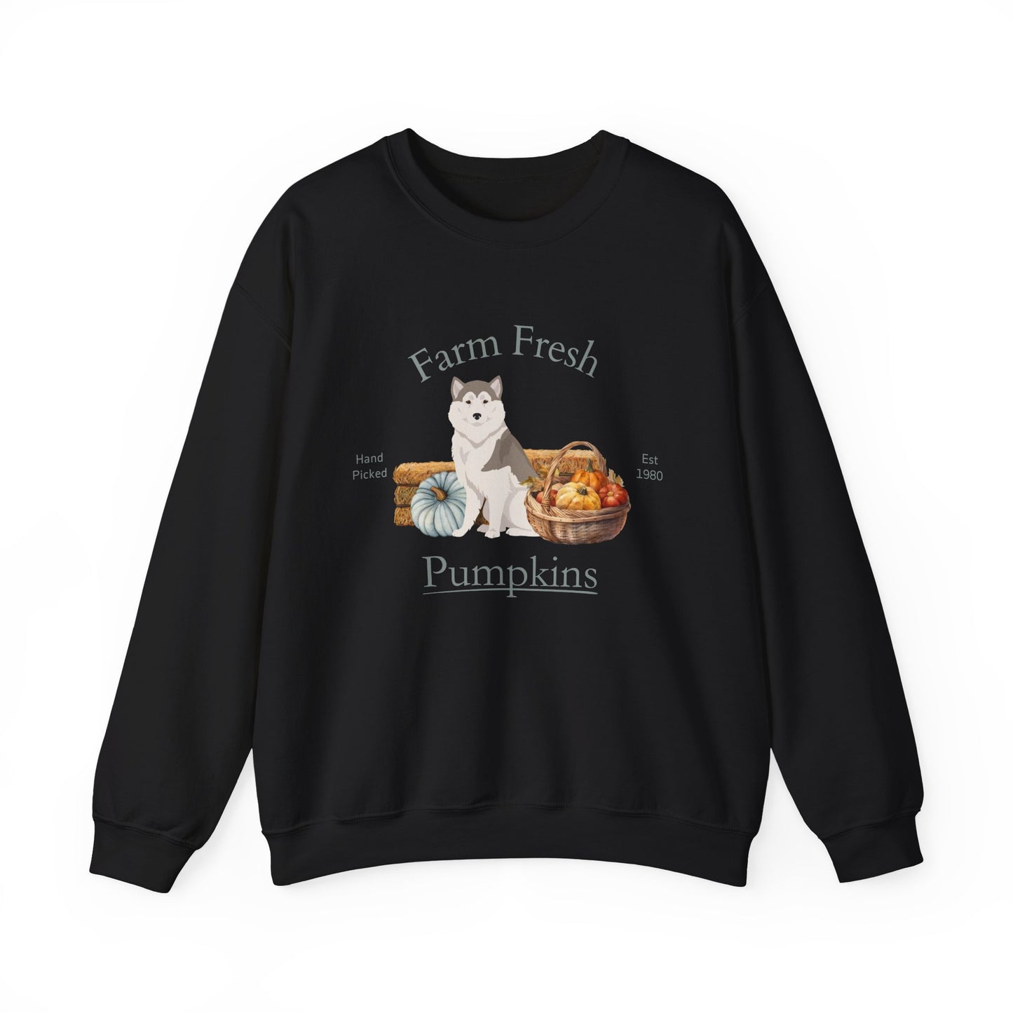 Greenland Dog Dog Fall Farm Fresh Unisex Heavy Blend Crewneck Sweatshirt