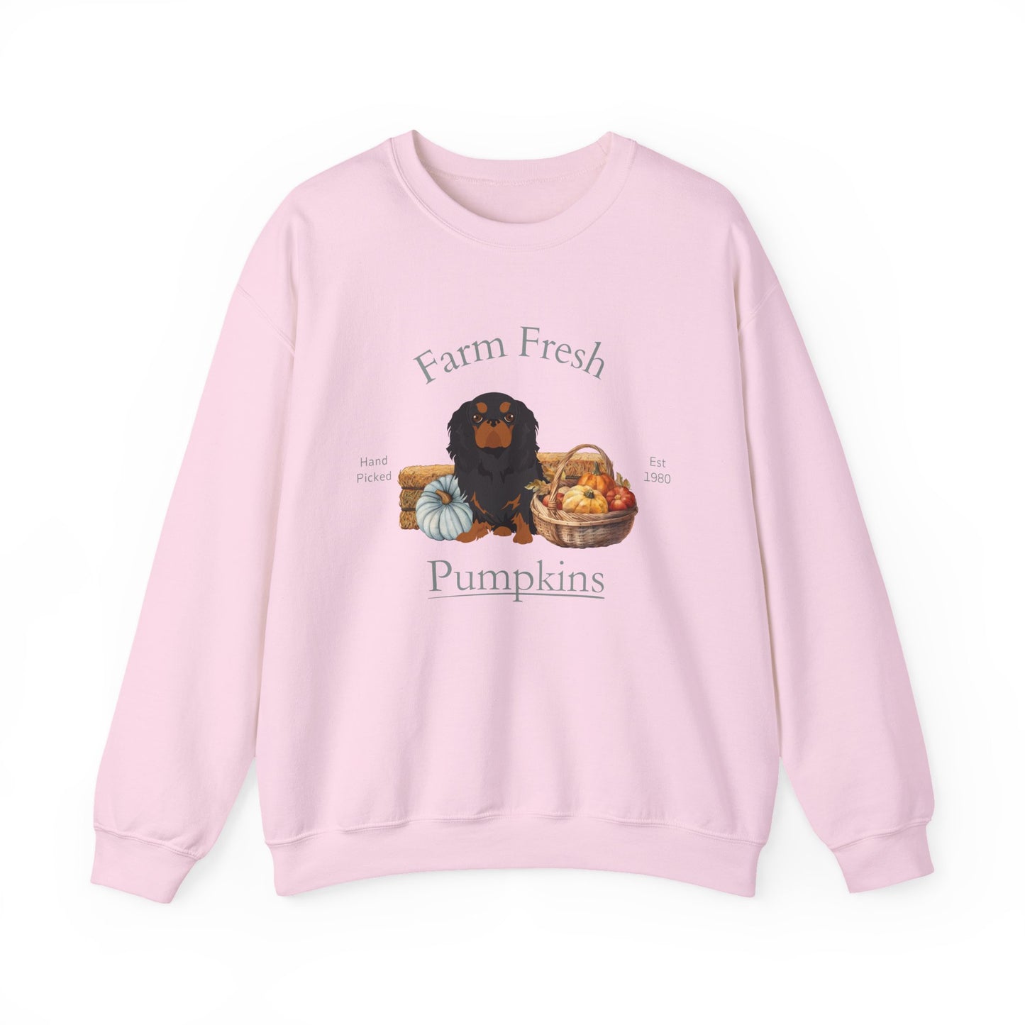 English Toy Spaniel Dog Fall Farm Fresh Unisex Heavy Blend Crewneck Sweatshirt