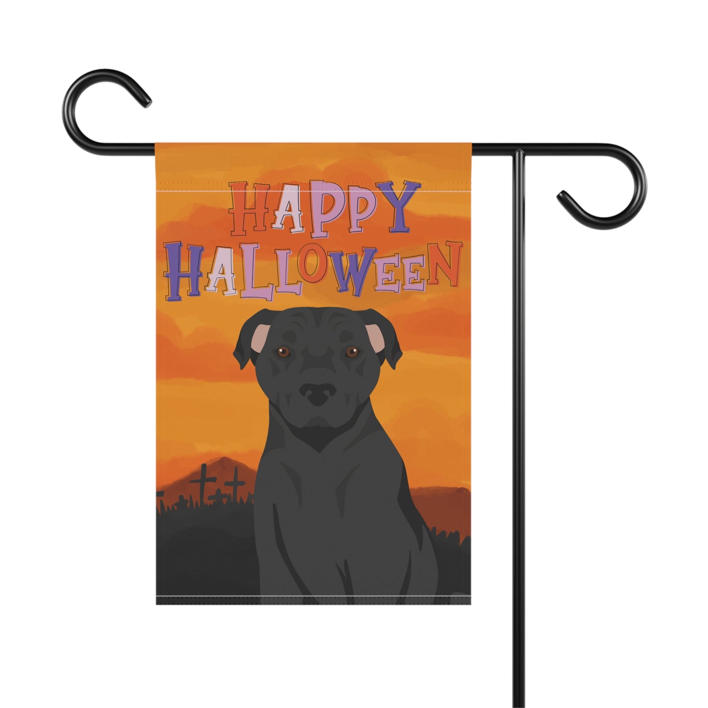 American Staffordshire Terrier Dog Halloween Garden Flag