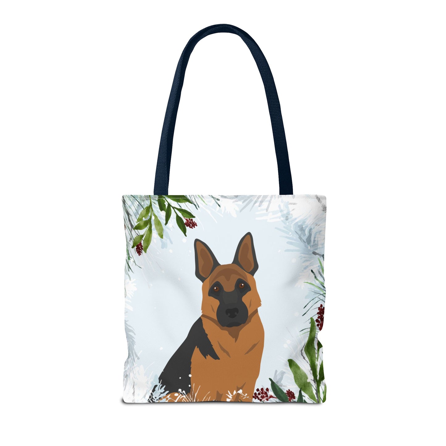 German Shepherd Dog Christmas Holiday Tote Bag 16x16