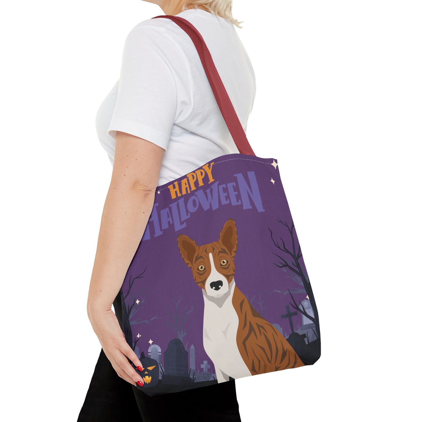 Basenji Dog Happy Halloween Tote Bag 16x16