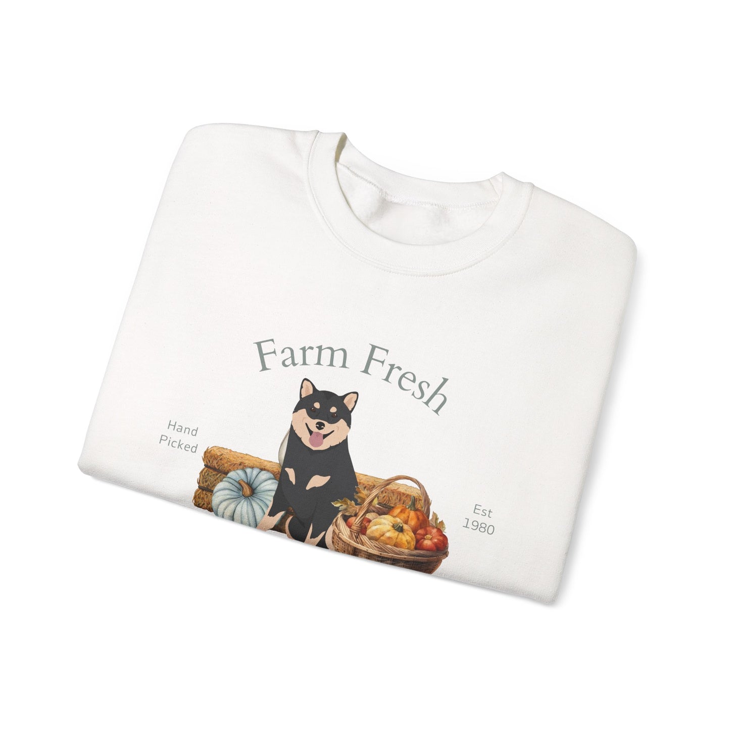 Shiba Inu Dog Fall Farm Fresh Unisex Heavy Blend Crewneck Sweatshirt