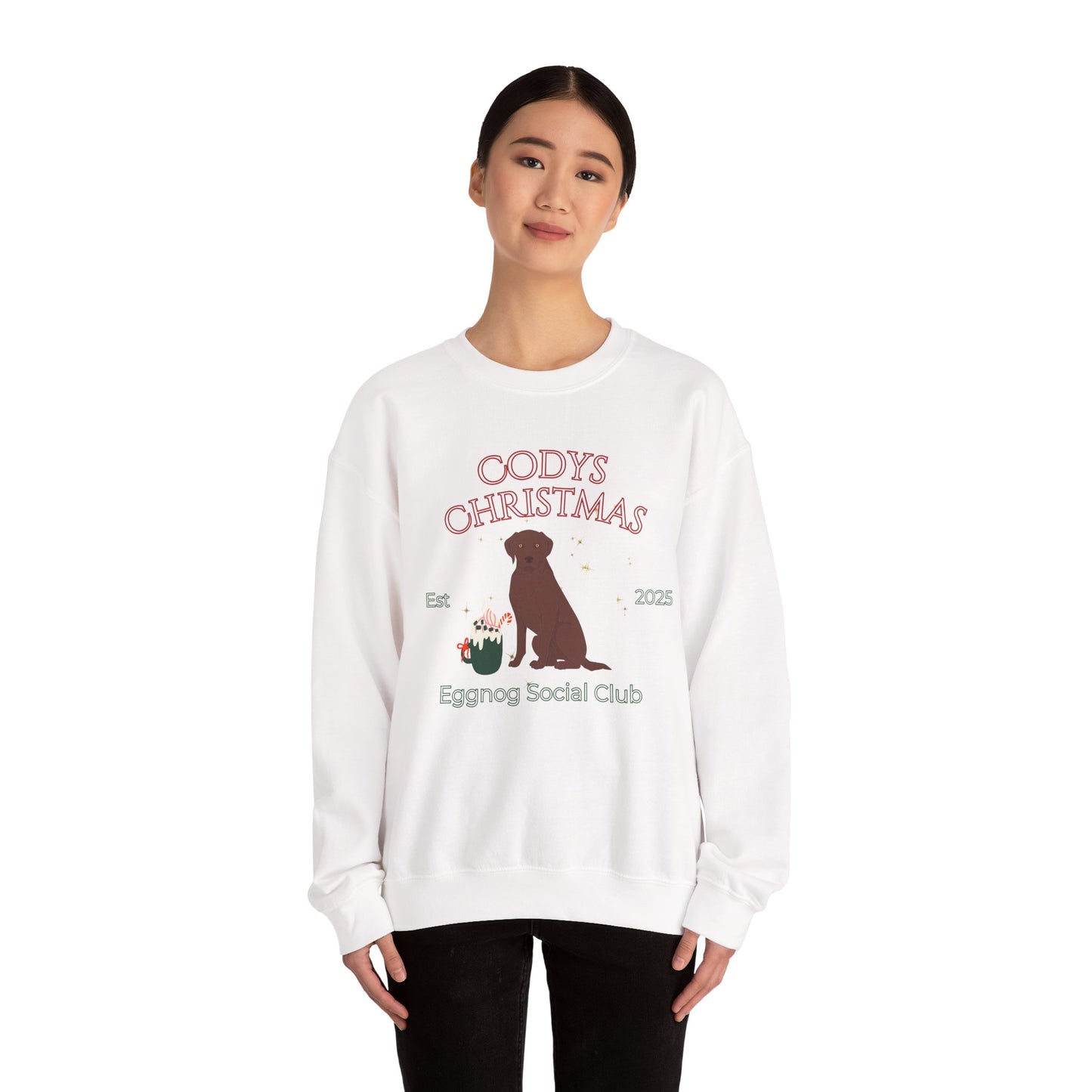Labrador Retriever Dog Christmas Social Club Unisex Heavy Blend Crewneck Sweatshirt Custom Name