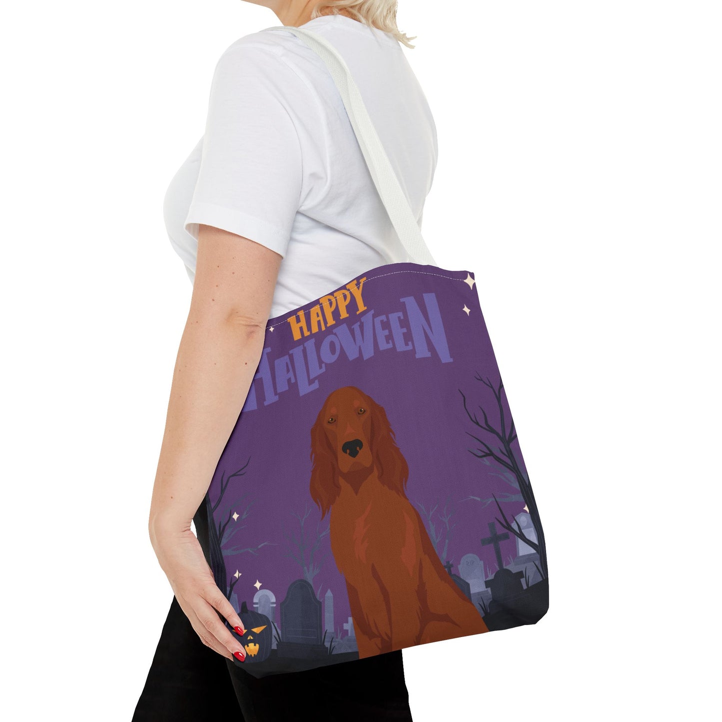 Irish Setter Dog Happy Halloween Tote Bag 16x16