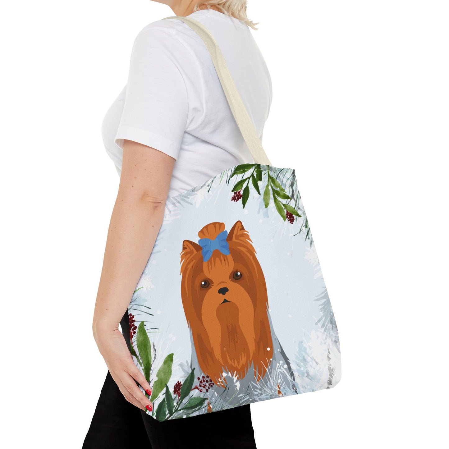 Yorkshire Terrier Dog Christmas Holiday Tote Bag 16x16