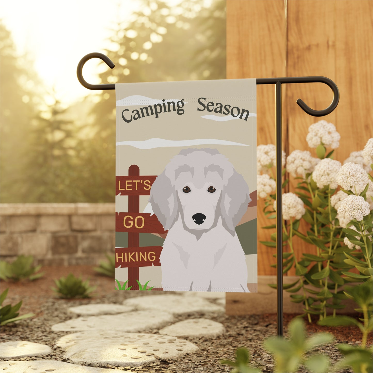 Poodle Dog Camping Garden Flag