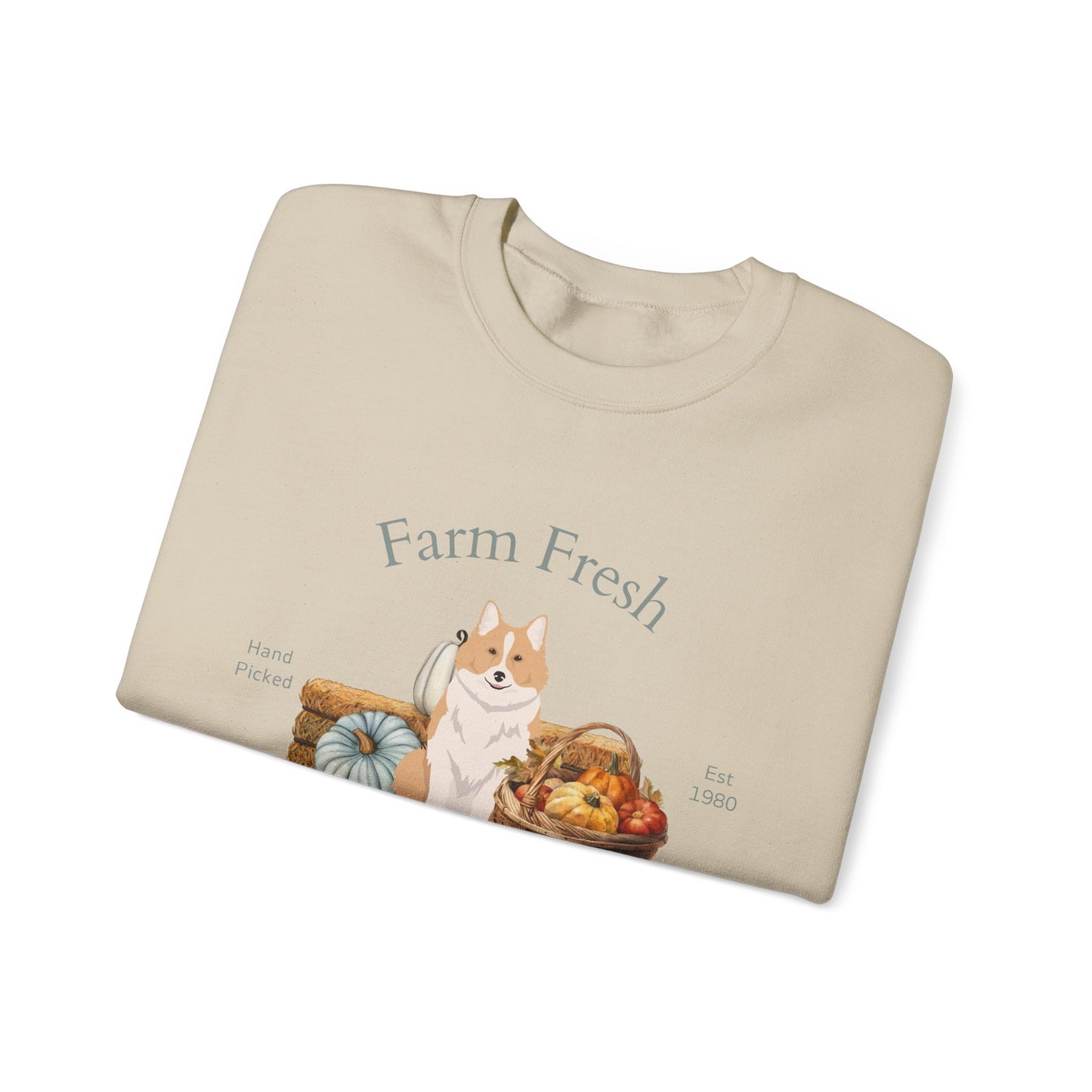 Icelandic Sheepdog Dog Fall Farm Fresh Unisex Heavy Blend Crewneck Sweatshirt