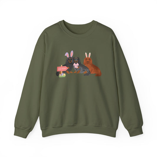 Dachshund Dog Easter Unisex Heavy Blend Crewneck Sweatshirt, easter, Cute Dog Mom Gift