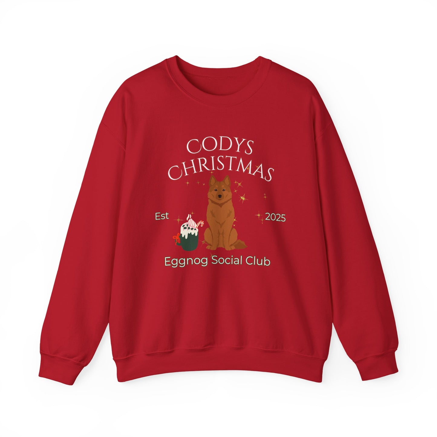 Finnish Spitz Dog Christmas Social Club Unisex Heavy Blend Crewneck Sweatshirt Custom Name