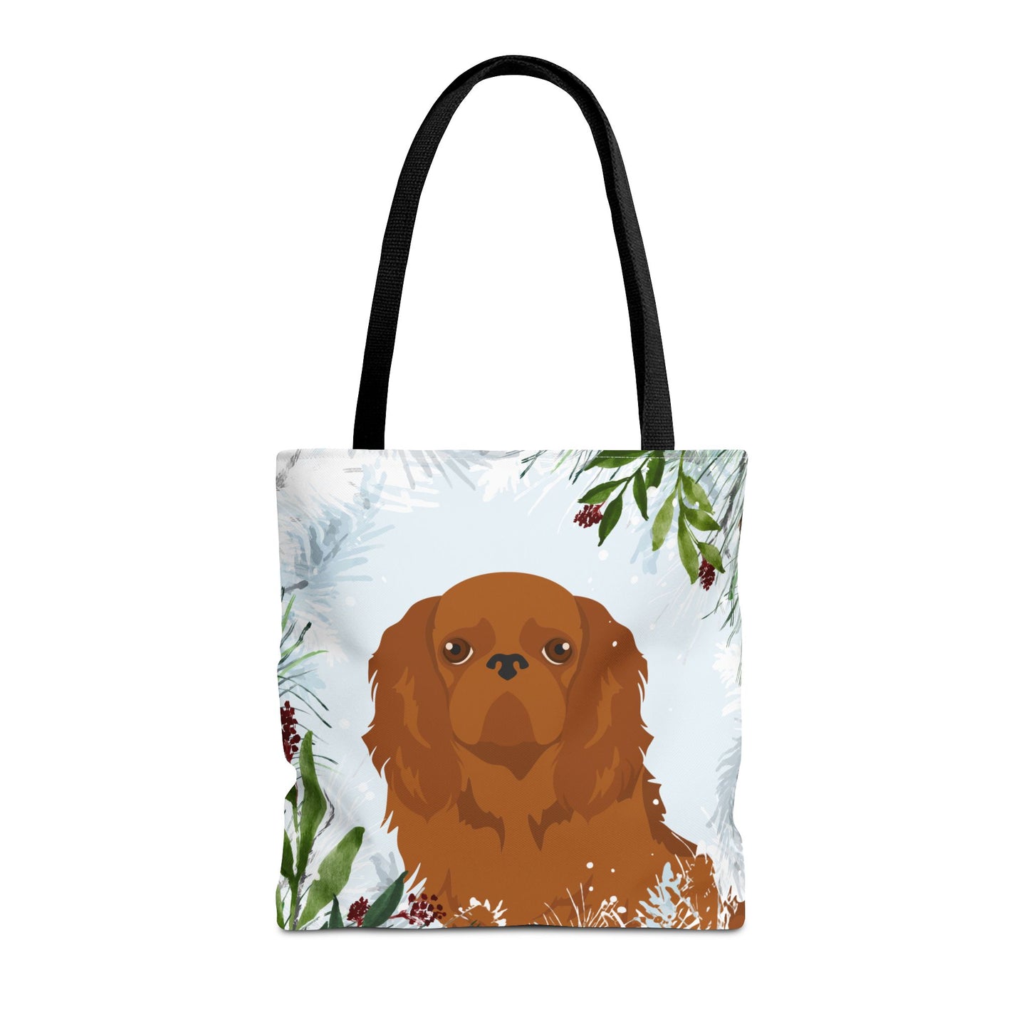 English Toy Spaniel Dog Christmas Holiday Tote Bag 16x16
