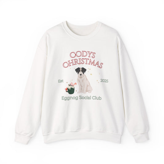 Jack Russell Terrier Dog Christmas Social Club Unisex Heavy Blend Crewneck Sweatshirt Custom Name