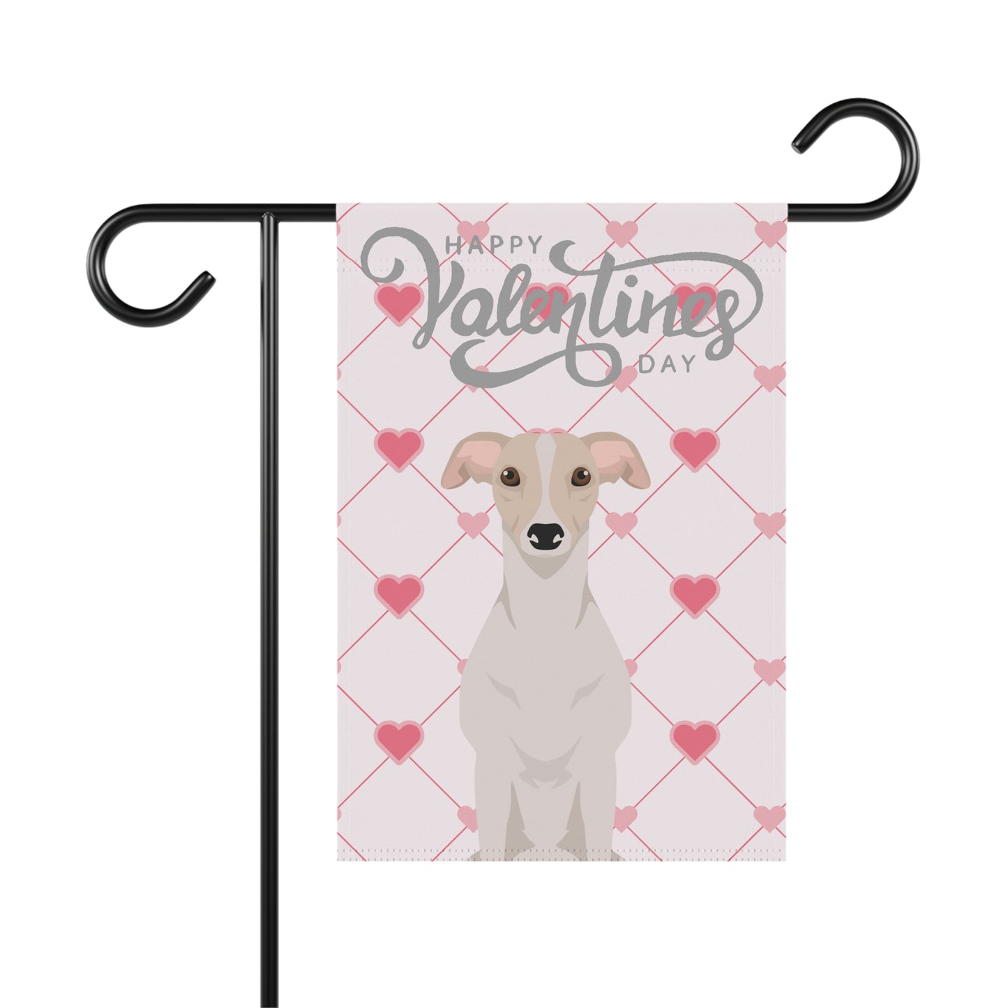 Whippet Dog Valentines Day Garden Flag