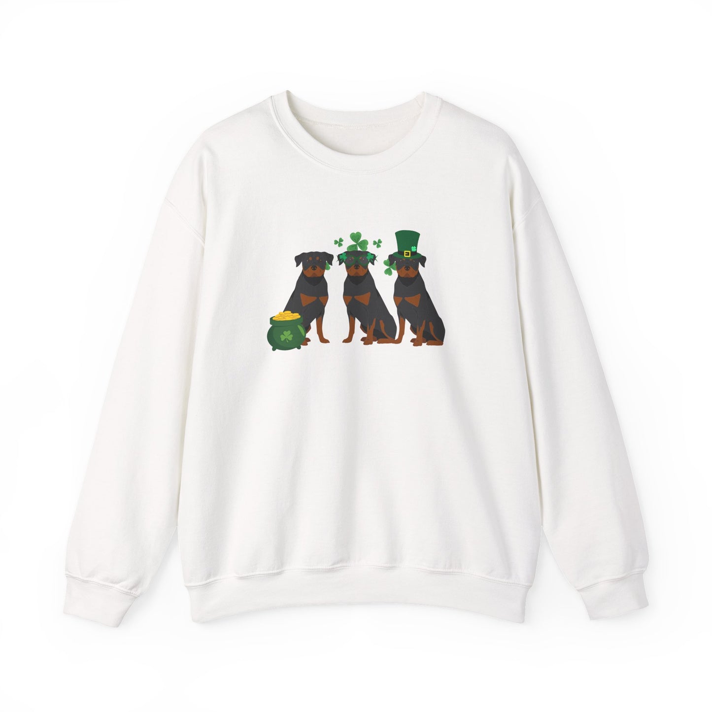 Rottweiler Dog St Patricks Day Unisex Heavy Blend Crewneck Sweatshirt, St Pattys day, Cute Dog Mom Gift