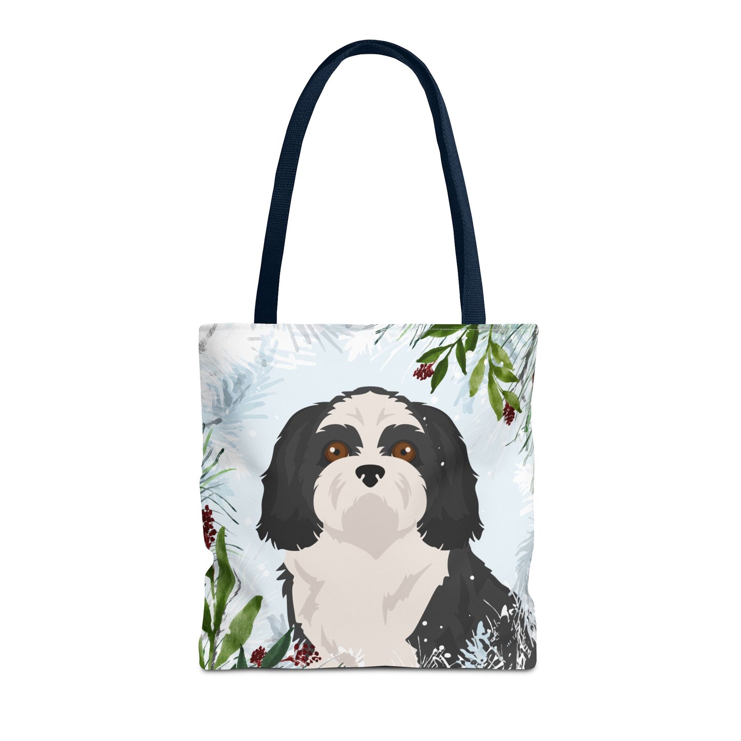 Shih Tzu Dog Christmas Holiday Tote Bag 16x16