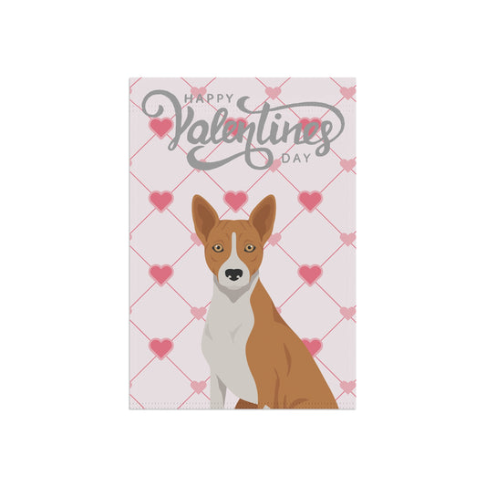 Basenji Dog Valentines Day Garden Flag