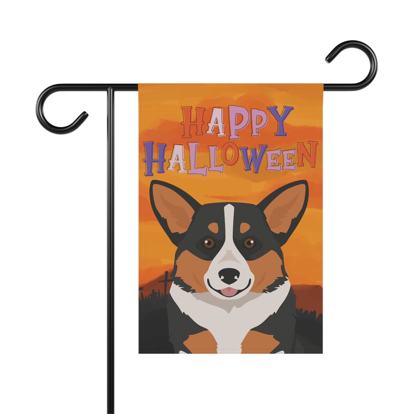 Pembroke Welsh Corgi Dog Halloween Garden Flag