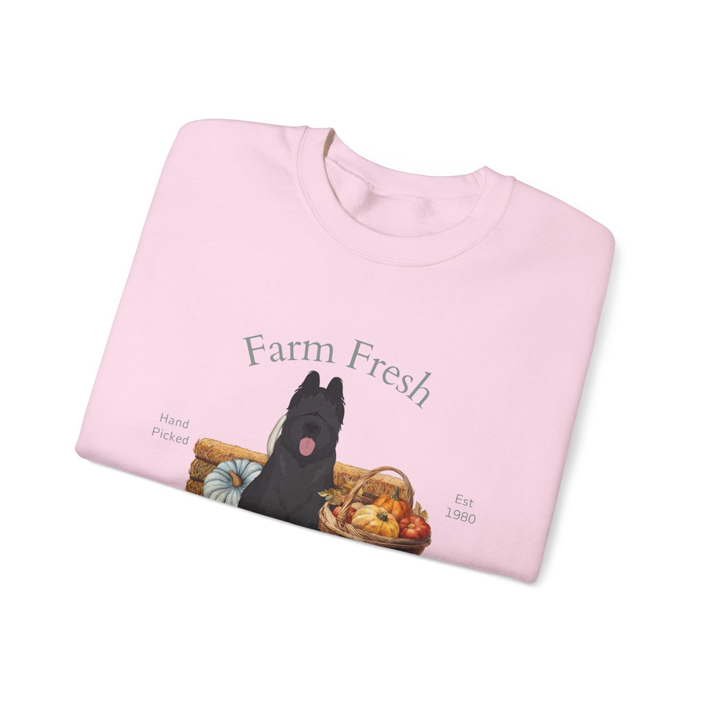Briard Dog Fall Farm Fresh Unisex Heavy Blend Crewneck Sweatshirt
