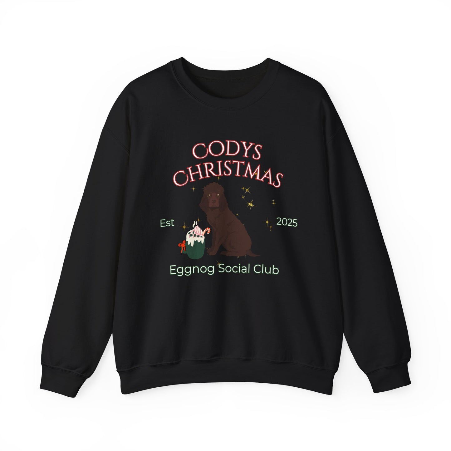 Irish Water Spaniel Dog Christmas Social Club Unisex Heavy Blend Crewneck Sweatshirt Custom Name