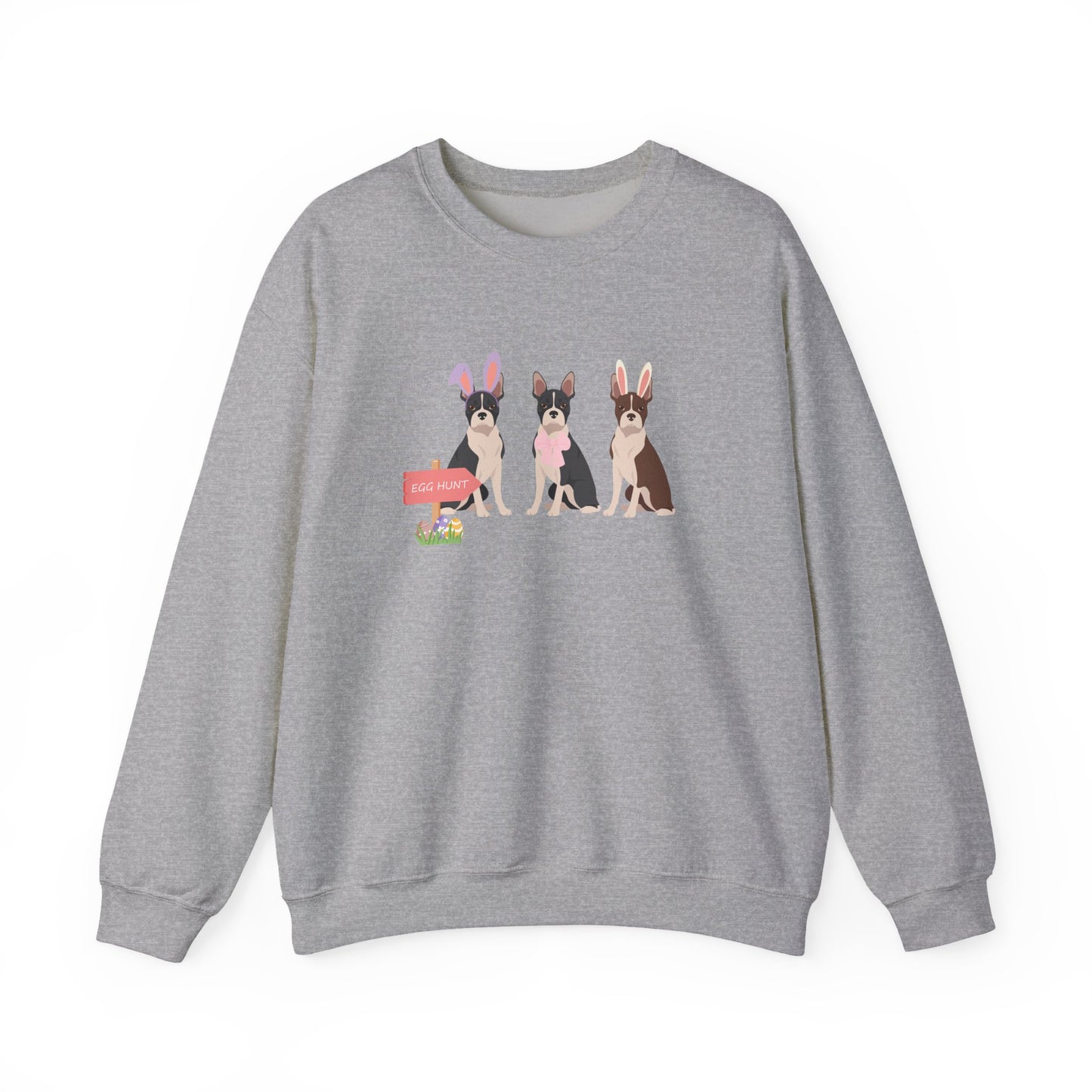 Boston Terrier Dog Easter Unisex Heavy Blend Crewneck Sweatshirt, Easter, Cute Dog Mom Gift