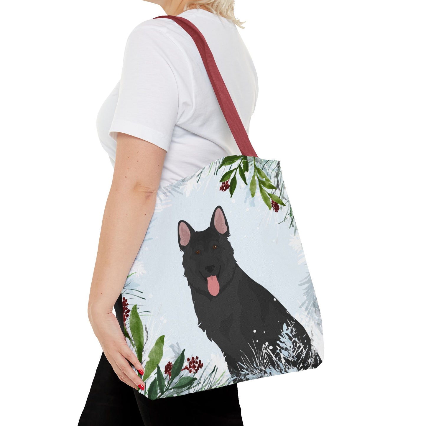 German Shepherd Dog Christmas Holiday Tote Bag 16x16