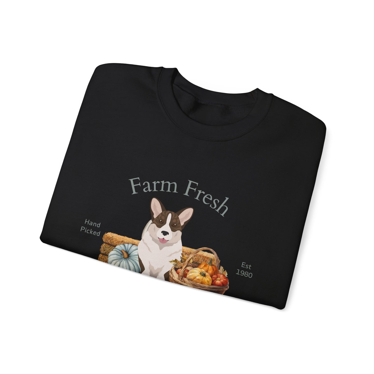 Cardigan Welsh Corgi Dog Fall Farm Fresh Unisex Heavy Blend Crewneck Sweatshirt