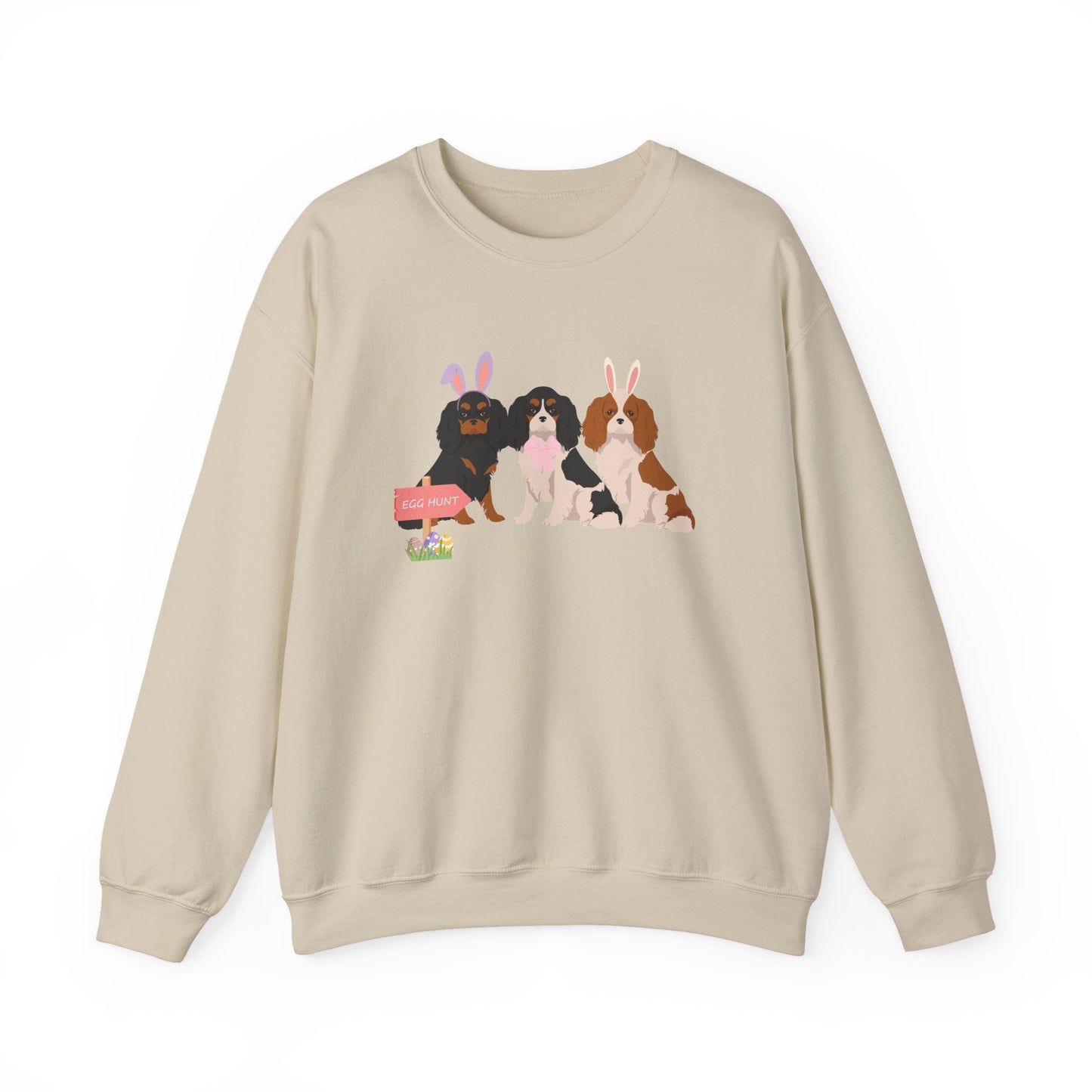 Cavalier King Charles Spaniel Dog Easter Unisex Heavy Blend Crewneck Sweatshirt, easter, Cute Dog Mom Gift