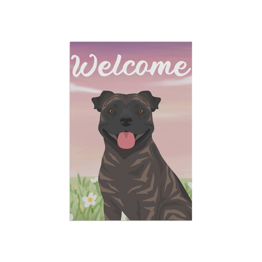 Staffordshire Bull Terrier Dog Welcome Garden Flag