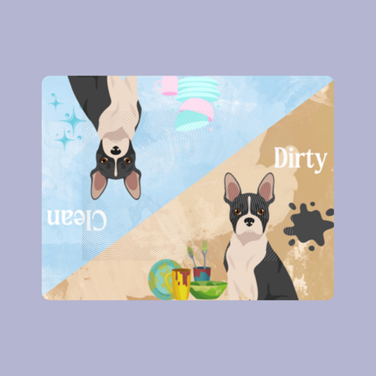 Boston Terrier Dog Clean & Dirty Fridge Magnet Set 3 Pack
