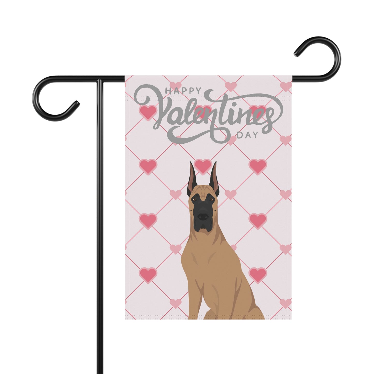 Great Dane Dog Valentines Day Garden Flag