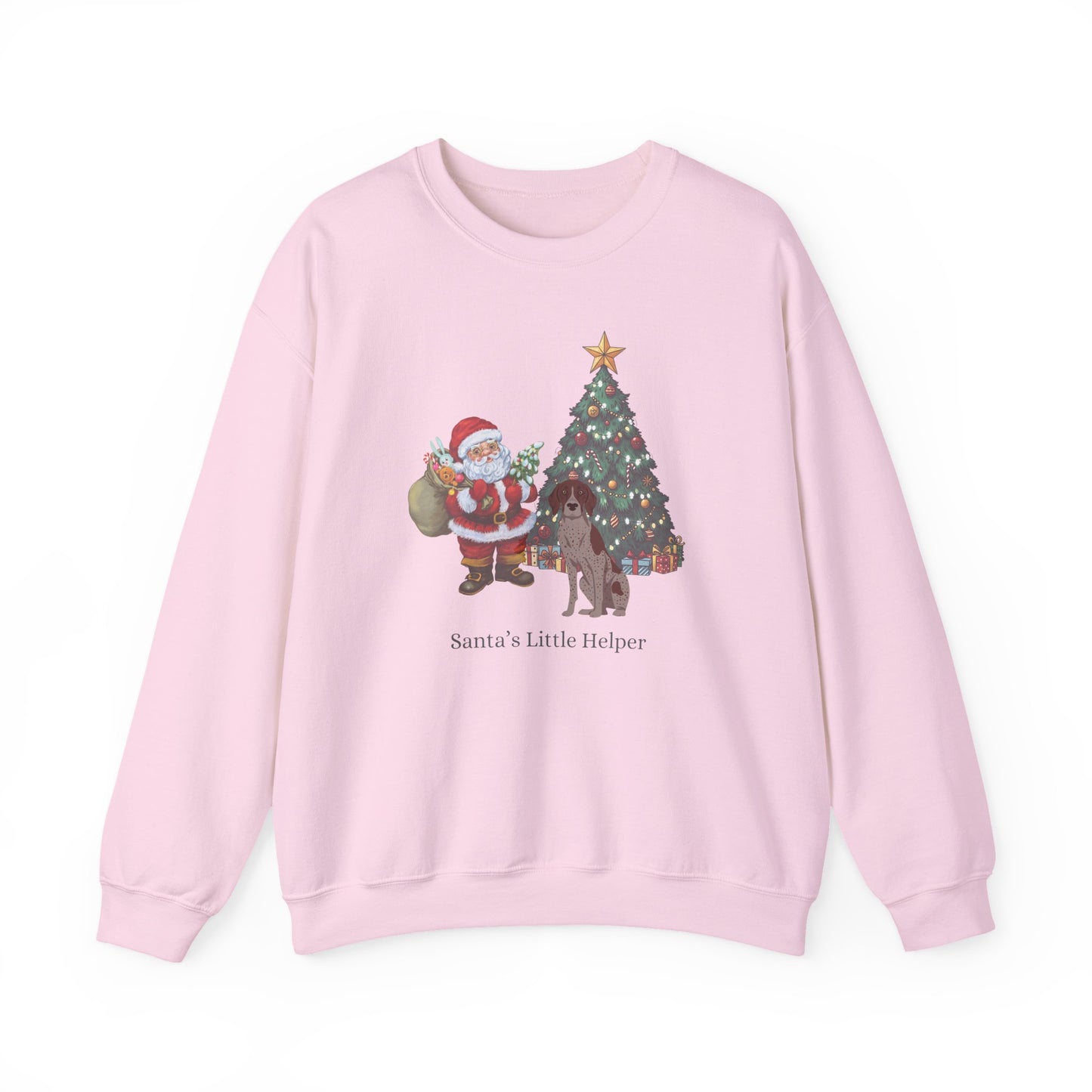 German Shorthaired Pointer Dog Santa's Little Helper Unisex Heavy Blend Crewneck Sweatshirt