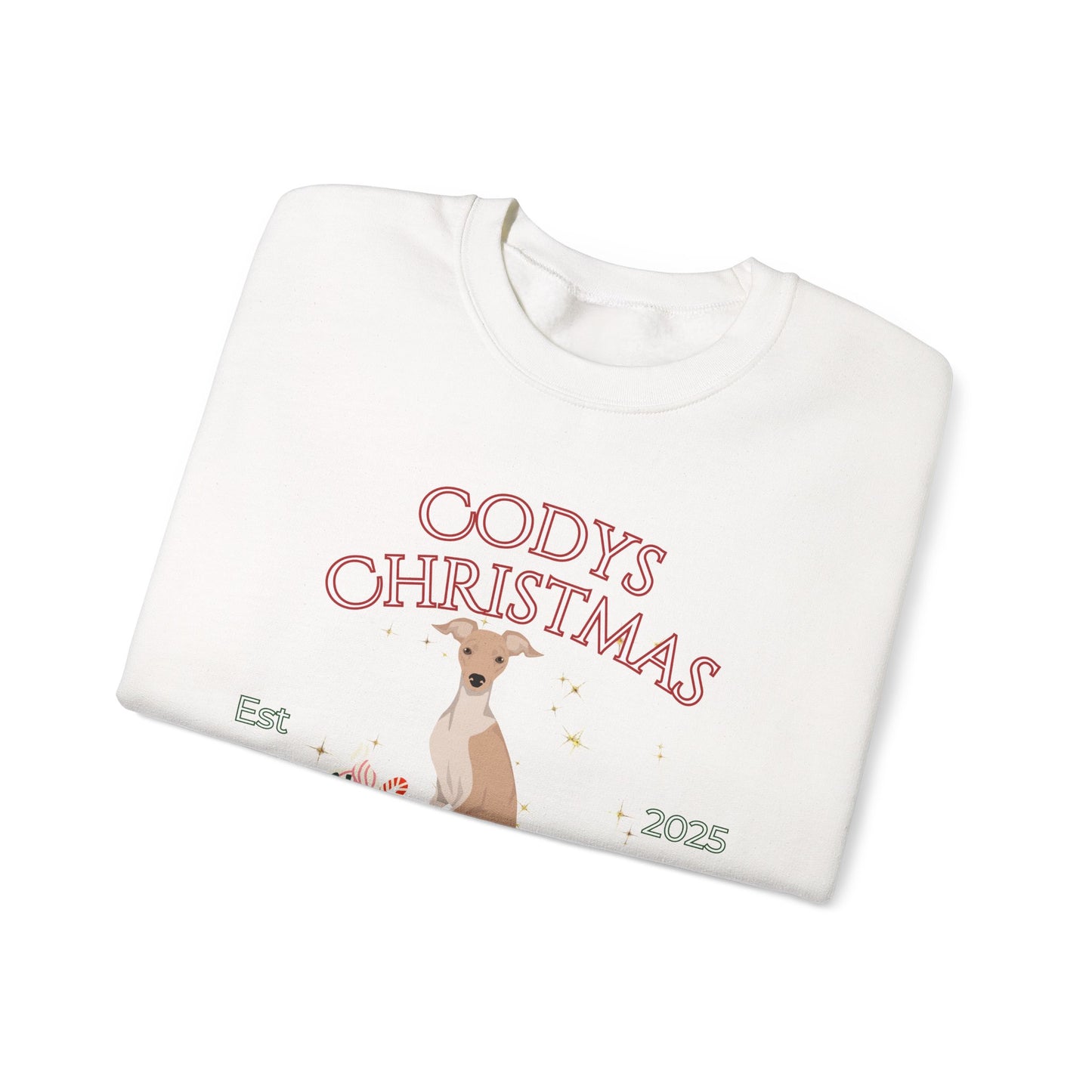 Italian Greyhound Dog Christmas Social Club Unisex Heavy Blend Crewneck Sweatshirt Custom Name