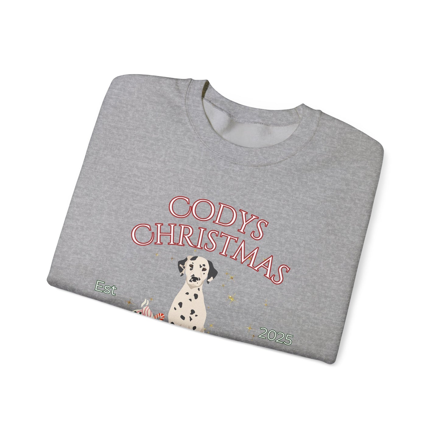 Dalmatian Dog Christmas Social Club Unisex Heavy Blend Crewneck Sweatshirt Custom Name