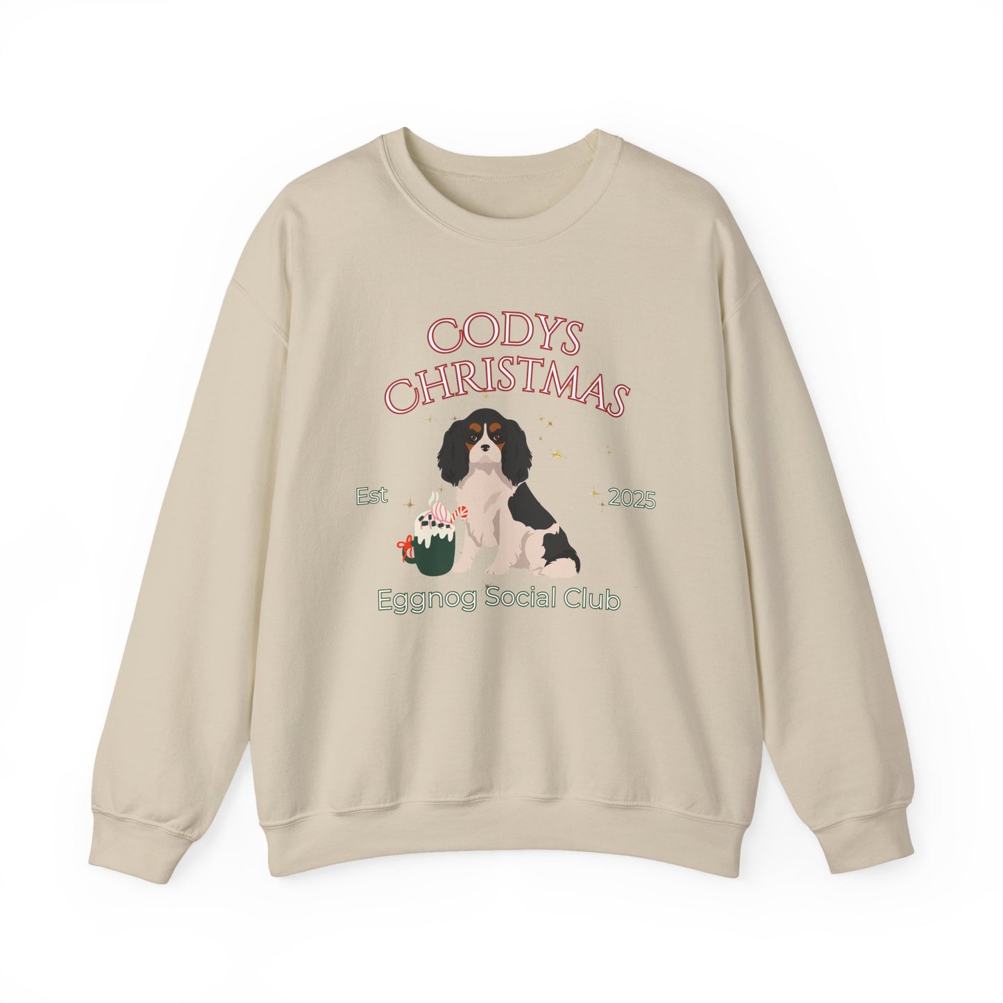 Cavalier King Charles Spaniel Dog Christmas Social Club Unisex Heavy Blend Crewneck Sweatshirt Custom Name